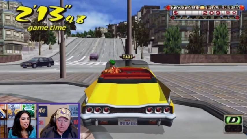 Hey, hey, come on over and have some fun watching Tim Walz play Crazy Taxi